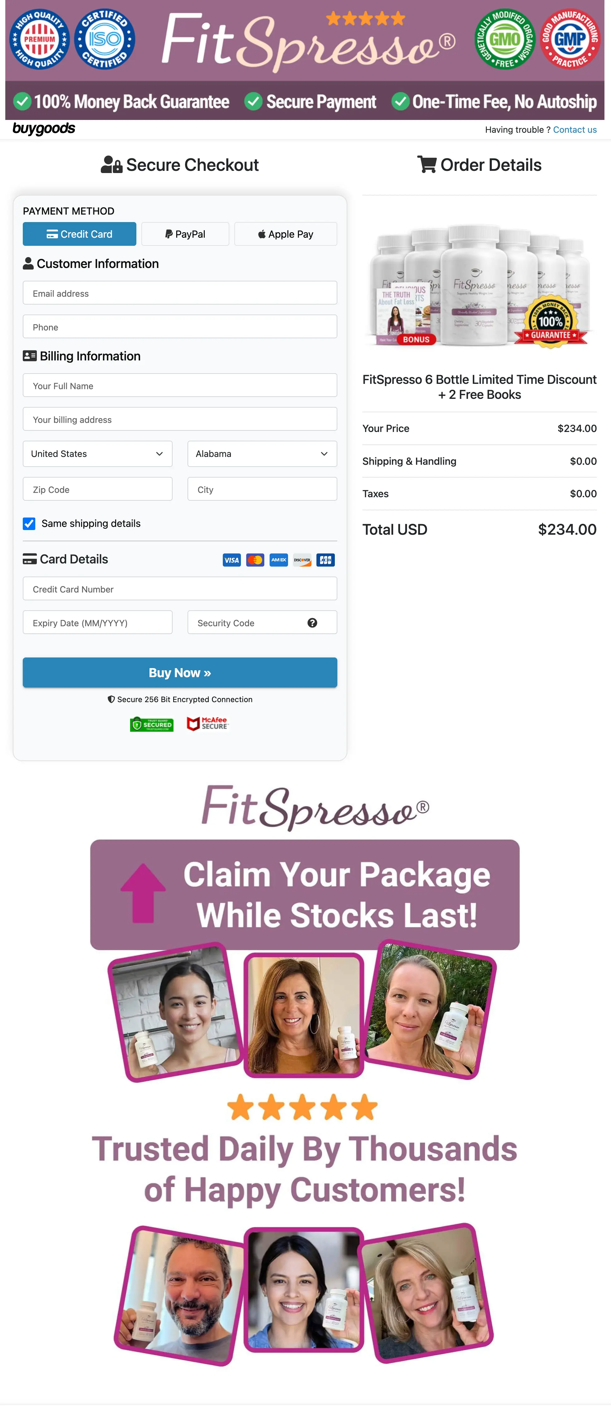 FitSpresso order-page